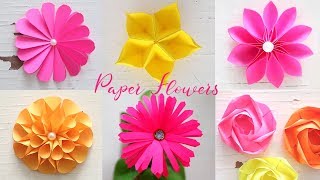 6 Easy Paper Flowers  Flower Making  DIY [upl. by Girish]