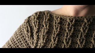 How To Crochet A Sweater  Cable Pullover SweaterSwatch Tutorial [upl. by Aicelf670]