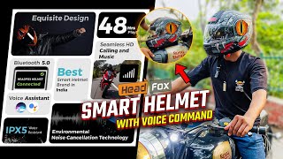 Smart HELMET with VOICE CONTROL Feature  HeadFox Bluetooh Helmet [upl. by Schilit]