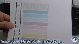 Canon Pixma iP8750 How to Print a Nozzle Check Test Page [upl. by Yrehc]