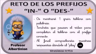 Tema 9 Lengua  Las palabras derivadas prefijos quotinquot y quotdesquot [upl. by Adgam]