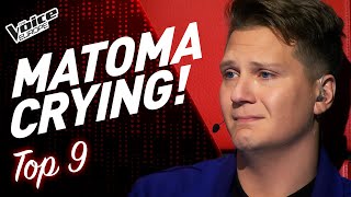 All Blind Auditions that made Coach Matoma CRY  TOP 9 [upl. by Bayly]