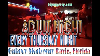 Roller Skating is ALIVE and KICKING Galaxy Skateway Adult Night Shuffle Jam Skate in South Florida [upl. by Bui]