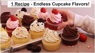 Make assorted Cupcakes USING 1 RECIPE 🧁 [upl. by Bible]