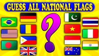 Guess and Learn ALL 195 FLAGS Of The World 🌎CHALLENGE YOURSELF [upl. by Noteek]