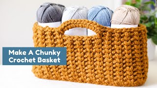 Chunky Crochet Basket Tutorial for Beginners Jessie Stash Basket  TL Yarn Crafts [upl. by Eelorac]