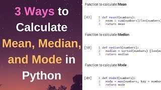 How to calculate mean median and mode in Python [upl. by Einnej698]