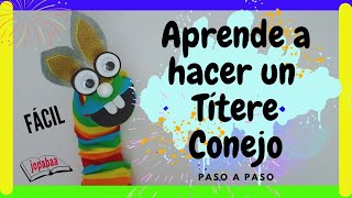 👀Cómo hacer un TÍTERE con media o calcetín FÀCIL y rápido CONEJO Paso a paso🧦 DIY títere ​⁠ [upl. by Neeham]