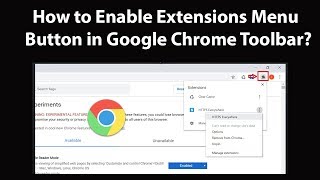 How to Enable Extensions Menu button in Google Chrome Toolbar [upl. by Clementis]