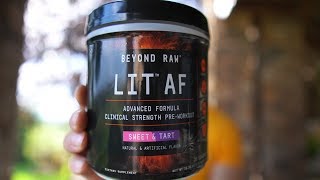 BEST PRE WORKOUT 2019  LIT AF BEYOND RAW  Pre workout supplement  Pump [upl. by Elleraj]