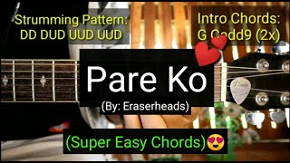 Pare Ko  Eraserheads Super Easy Chords Guitar Tutorial [upl. by Rolyks]