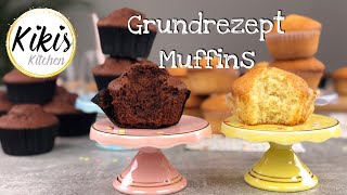 Einfaches Rezept für leckere Muffins  Schokomuffins amp Vanillemuffins  Hell amp Dunkel [upl. by Hanni]