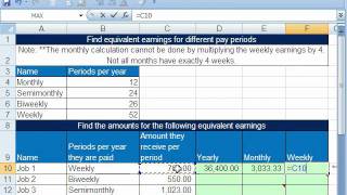 Excel Busn Math 40 Equivalent Earning Formulas 12 Examples [upl. by Eeram638]