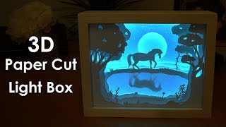 How To Create A 3D Paper Cut Light Box  DIY Project [upl. by Akehsal]