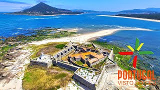 Insua Fort and Moledo Beach aerial view  Caminha  4K Ultra HD [upl. by Singhal]