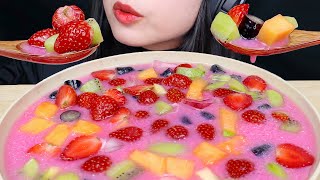 ASMR ES SOP BUAH 🍓 STRAWBERRY ANGGUR MOON DROP KIWI GOLDEN MELON  RESEP BIKIN SOP BUAH SEGAR [upl. by Irrot]