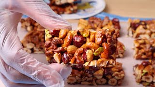 Only With 2 Ingredients I Made A Healthy Nut Bar In 5 Minutes  CRUNCHY Nuts  Vegan [upl. by Mojgan]