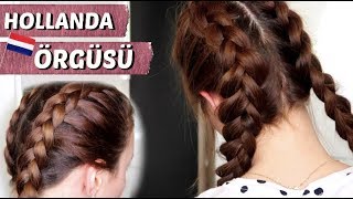 Hollanda Örgüsü Nasıl Yapılır Ters Örgü  Dutch Braid 👧🏻 [upl. by Olethea]