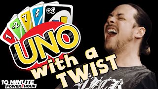 Playing DARE UNO with our own RULES ft RubberNinja  10 Minute Power Hour [upl. by Alessig]