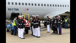 Medal Of Honor Final Salute Arrival For Vietnam Marine PFC Bruce Wayne Carter 10302020 [upl. by Ecinereb735]