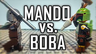 The Mandalorian vs Boba Fett A LEGO Stop Motion [upl. by Odraboel403]