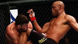 Anderson Silva Flying Knee Walk Off Knockout Vs Michael Bisping in MMA UFC Fight Night 84 in London [upl. by Atikim]