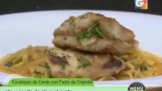 Escalopas de Cerdo con Pasta de Chipotle  Menú para Todos  Guatevisión [upl. by Yt]