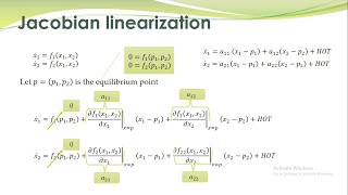 NCS  08  Jacobian linearization and near equilibrium point behavior of nonlinear systems [upl. by Othello]