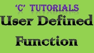 C programming Tutorial 34 User defined Function return [upl. by Roede154]