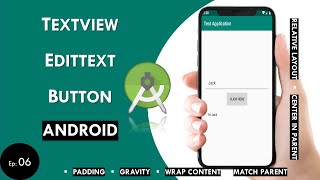 TextView EditText amp Button in Android  Android Studio  Android Beginner Tutorial 6  2020 [upl. by Losse]