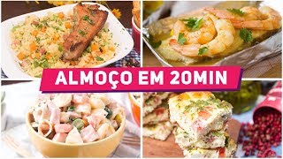 ALMOÇO COMPLETO EM ATÉ 20 MINUTOS 4 RECEITAS FÁCEIS  Receitas de Minuto [upl. by Drwde]