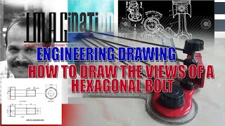 ENGINEERING DRAWING HEXAGONAL HEADED BOLT [upl. by Rebekah]