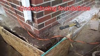 Underpinning Foundations  Diy underpinning footings method to stabilize settlement [upl. by Telfore]