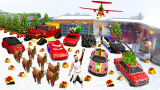 Collecting CHRISTMAS CARS in GTA 5 [upl. by Trager]