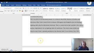 Formatting an Annotated Bibliography in Word [upl. by Snowman]