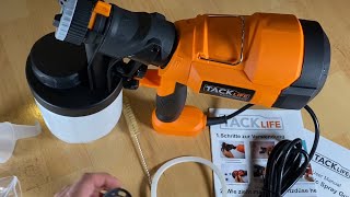 Tacklife Farbsprühsystem Elektrische Farbspritzpistole Sprühpistole SGP15AC unboxing und Anleitung [upl. by Sussi220]