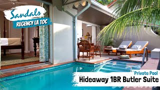 Honeymoon Hideaway One Bedroom Butler Suite BH  Sandals La Toc St Lucia  Full Tour amp Review 4K [upl. by Tuorah592]