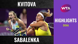 Petra Kvitova vs Aryna Sabalenka  2020 Doha Final  WTA Highlights [upl. by Thibaut]