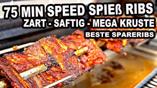 Speed Spieß Ribs in 75 Min  The BBQ BEAR [upl. by Epotimet]