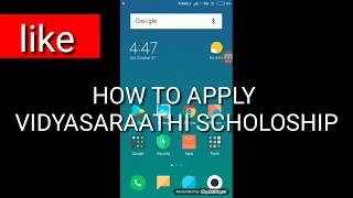 How to apply vidyasaarathi scholarship in mobile PartA [upl. by Annocahs313]