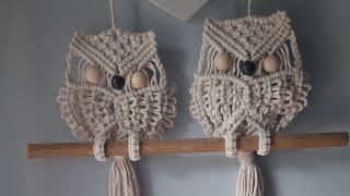 Makrama sowa  macrame owl  jak zrobić sowe ze sznurka 2mm [upl. by Haldan281]