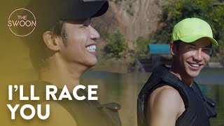 Lee Seunggi and Jasper Lius hilarious water bike race  Twogether Ep 5 ENG SUB [upl. by Kling]