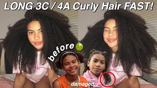 How I Grew My Natural 3C  4A Curly Hair FAST with RICE WATER [upl. by Vincenty]