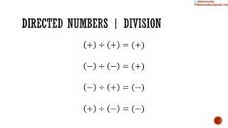 Directed numbers  Multiplication  Division [upl. by Nadiya944]