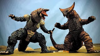 Mega Monster Battle 5 Gomora vs Golza  Ultraman Kaiju Stop Motion  LJPL Animation [upl. by Wolfson249]