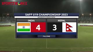 Semi Final 2  India vs Nepal  SAFF U19 Championship 2023  Nepal [upl. by Yekcaj]