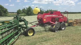 Baling horse hay with the new Massey Ferguson 1840  Second Cutting 17 [upl. by Wilkinson]