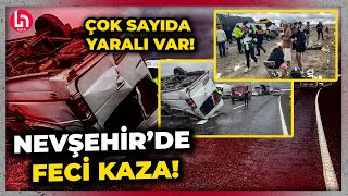 Görüntüler korkunç Nevşehirde turistleri taşıyan minibüs devrildi 18 kişi yaralandı [upl. by Enaoj]