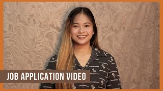 Job Application Video Sample  Video Resume  Video CV PART 1 [upl. by Mendie899]