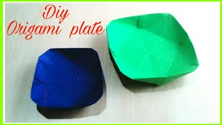 Origami plateHow to make PlateDiy Paper PlateHow to make paper plateTutorial step by step [upl. by Aneis]